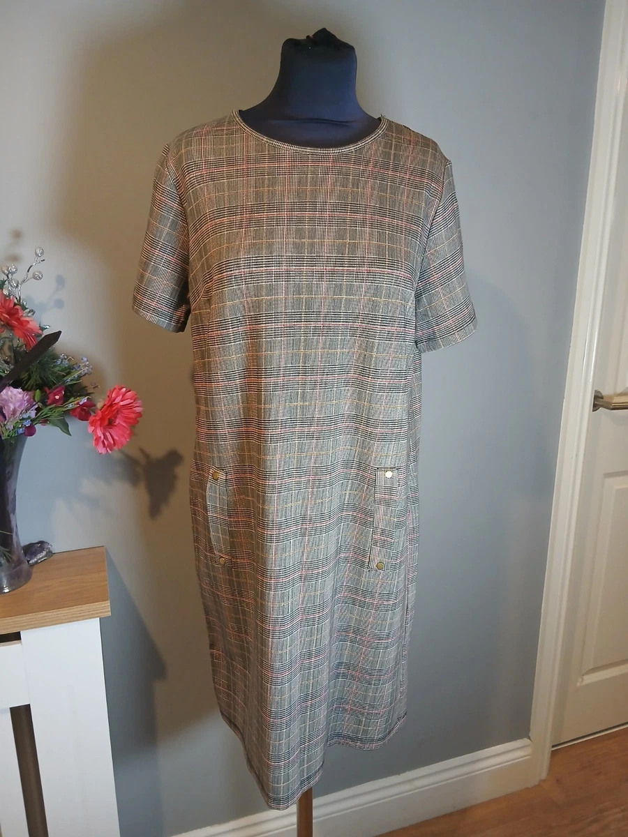peacocks women's green check short sleeve shift dress reviews Womens Green Check Short Sleeve Shift Dress