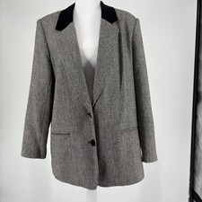 Alfred Dunner Black/White Women's Blazer Size 12