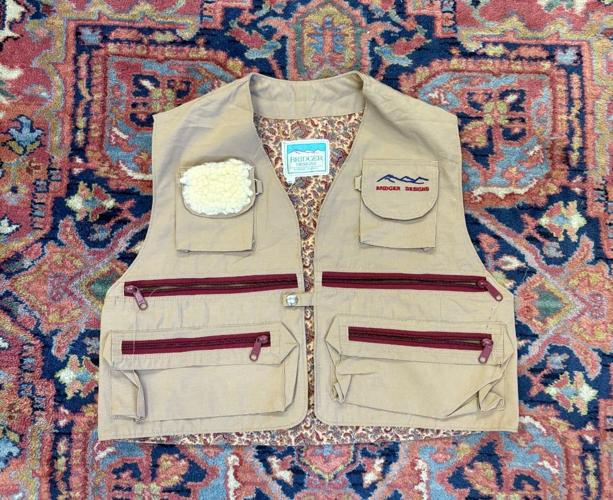 Bridger Designs VTG Bozeman MT Guide Fly Fishing Vest Men's Small USA