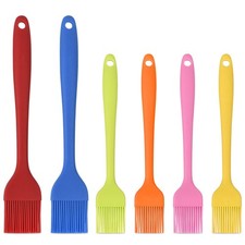 Silicone Basting Brush Set 6 Pack, 2 Large  4 Small, Heat Resistant for BBQ Gri