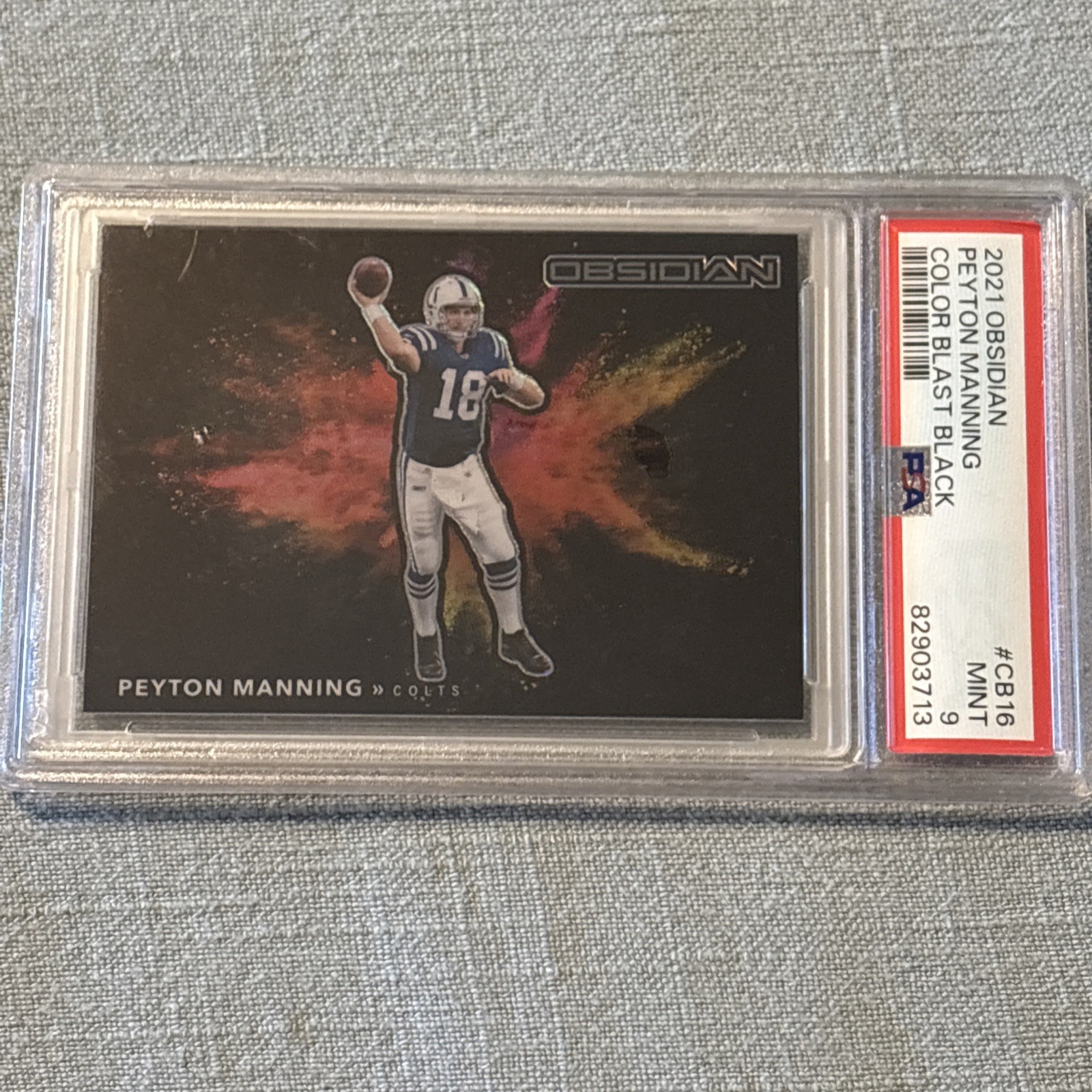 2021 Panini Obsidian - Color Blast Black Peyton Manning #CB-16