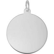 Sterling Silver Large Classis Series Round Disc Charm
