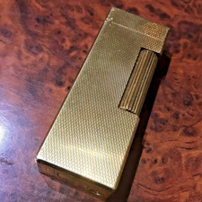 Accendino vintage Dunhill Rollagas revisionato Burley colore oro O/H