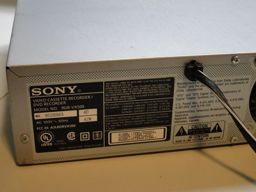 Sony Model RDR-VX500 VHS & DVD Player / Recorder Combo - For Parts or Repair - Picture 5 of 7