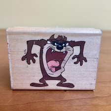 Vintage Rubber Stamp Tasmanian Devil Looney Tunes 1 3/4 x 2 1/4 Warner 1993