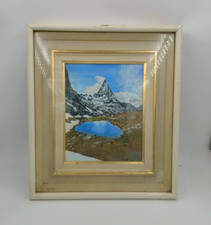 Painting Luigi Riboldi Landscape Alps Mount Matterhorn 1955 oil on panel