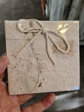 New Handmade Natural SAA PAPER JOURNAL WITH CREAM BLANK PAGES Sealed 4" X 4'