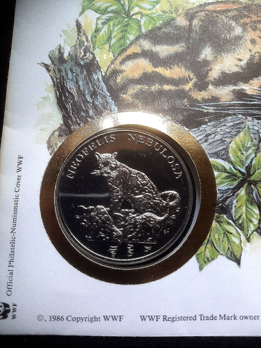 Malaysia -"CLOUDED LEOPARD ~ BIG CATS ~ WWF " PNC / Medal Cover 1996 ! - Picture 7 of 14