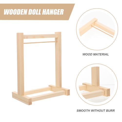 Set of 2 Hanger Accessories Mini Clothes Rack for Dolls Wadrowwooden Racks Baby - Picture 10 of 12