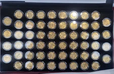 State & Territory 56 Quarter Gold Colorized Complete set (1999-2009) J396