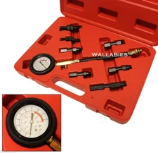 7PC PETROL AUTO ENGINE COMPRESSION TESTER 300PSI GAUGE  KIT ADAPTIVE   