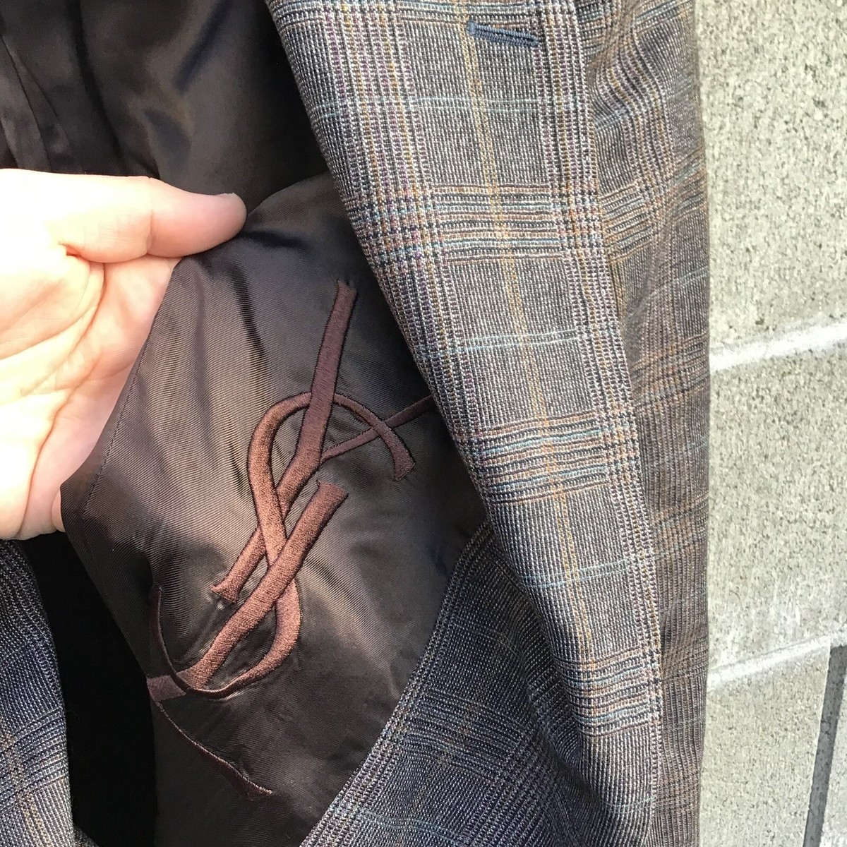 Vintage YSL Yves Saint Laurent rive gauche wool mohair brown Vintage YSL Yves Saint Laurent rive gauche wool mohair brown