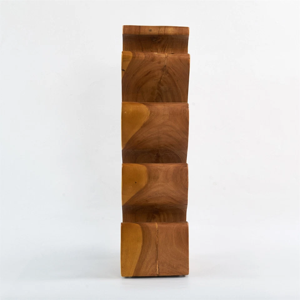 Hand-Carved Suar Wood Tree Shaped Wine Rack Bottle Holder Brown for 6/8/12 - Image 4 of 4