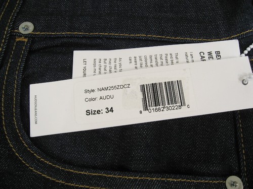 NWT HUDSON Mens Byron 5-Pocket Straight Fit Zip Fly Jeans Size 34 Audubon Wash - Picture 9 of 12