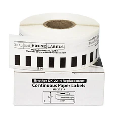 Non-OEM Fits BROTHER DK-2214 Continuous Labels (1/2" x 100 feet) - (100) Rolls