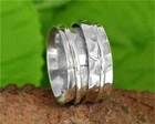Wide Band Spinner Ring, Fidget Ring, 925 Sterling Silver Rings for Wome All size