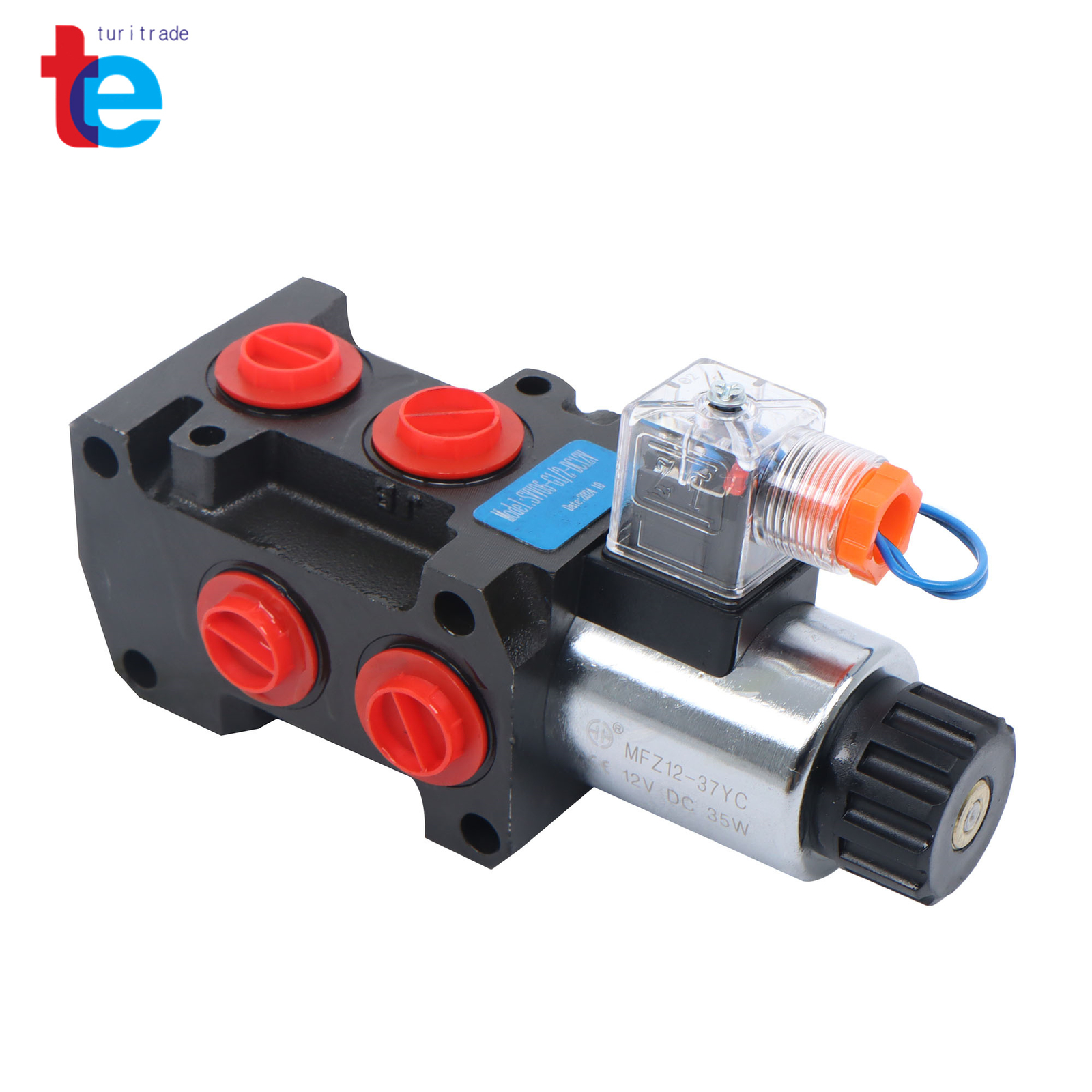 6 Port 12V DC 13GPM 3Plug Hydraulic Solenoid Selector Diverter Valve #10 SAE