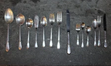 Rogers Adoration silverplate butter knives spoons forks serving children's soup