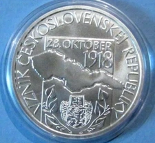 2018 Slovakia 200 Korun 100 Years of Czechoslovakia Silver BU Coin Czech Bohemia