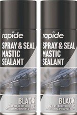 2 x 400ml Seal Black Mastic Sealant Spray For Guttering Roof Window Pipes Soil