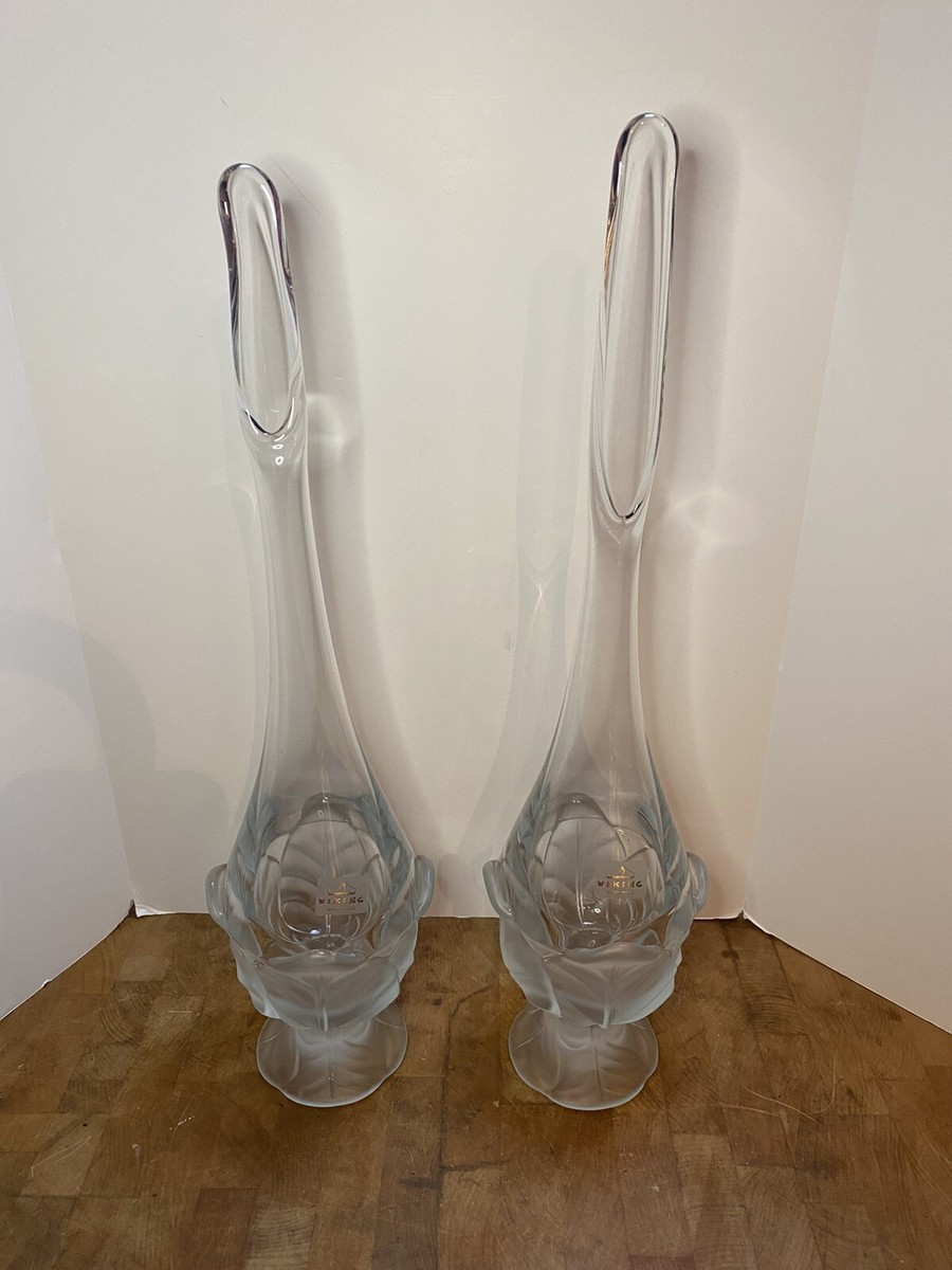 Pair Vintage Viking Glass 16.5
