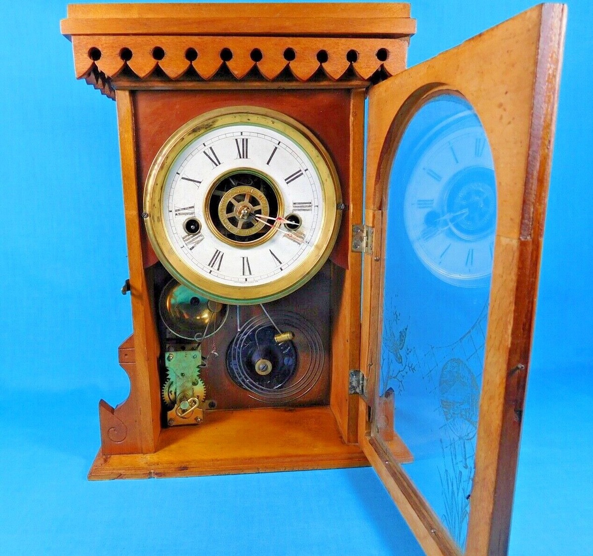 ANTIQUE WATERBURY 1 DAY STRIKE VICTOR CLOCK WITH ALARM RUNNING | eBay