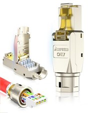 6-Pack Cat7 RJ45 Shielded Connectors Tool-Free Zinc-Alloy Modular Plugs