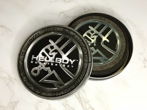 HELLBOY COASTER SET with Abe & Liz movie photo in BPRD logo tin Dark Horse 2004 - Picture 6 of 12