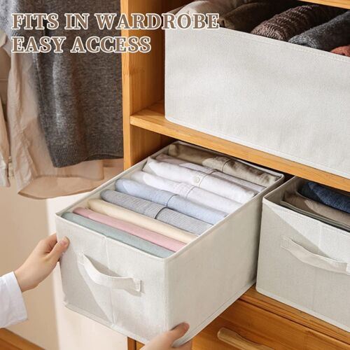 4X Wardrobe Clothes Organizer Jeans Compartment Storage Box Foldable Drawer Cube - Picture 3 of 14