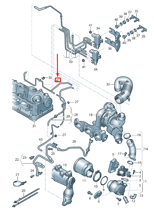 NOUVEAU TUYAU DE VIDE MOTEUR SKODA RAPID NH 04B131605H ORIGINAL