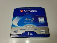 Verbatim BD-R Recordable Blu-ray Discs 3 Pack With Jewel Case 25GB 4x Speed