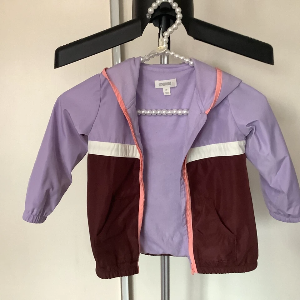 Gymboree Toddler Baby Girl's Lined Windbreaker Hooded Spring Jacket Coat 3T - Image 3 of 4