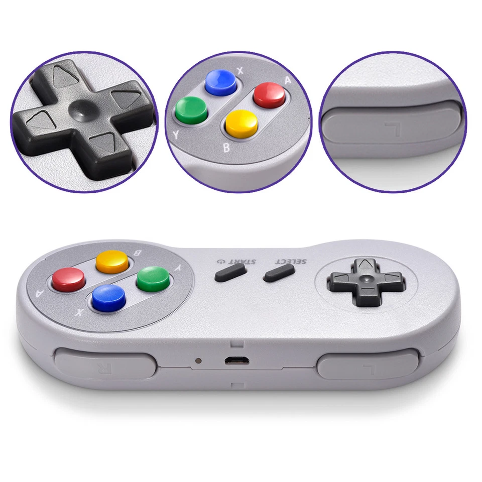 Controlador Gamepad Inalámbrico SNES + Receptor USB Retro para PC MAC Raspberry Pi Foto 2 de 4