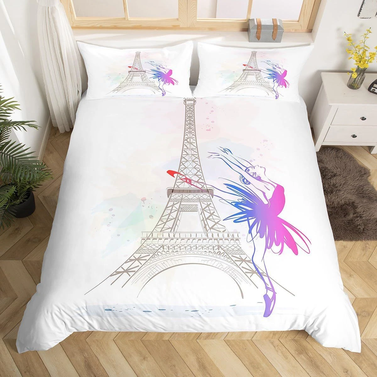 Produktbild von GEDAEUBA Bettwäsche 135x200 Eiffelturm - Paris Bettbezug 135 X 200
