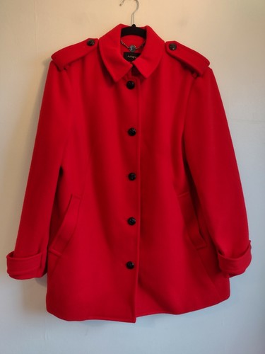 M\u0026S Autograph Red Wool Mix Coat Size 14 