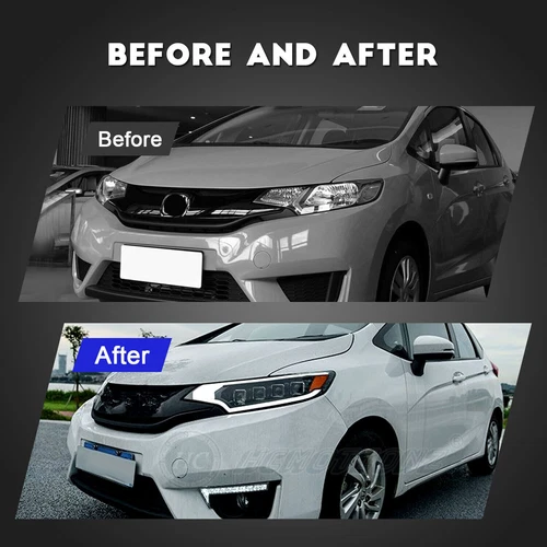 HC LED Headlights For Honda FIT/JAZZ 2013-2020 Sequential with Animation DRL - Picture 4 of 18