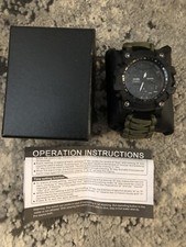 Watch Sport 6-in-1 Top Brand Men Dual Display Analog Digital LED Green 