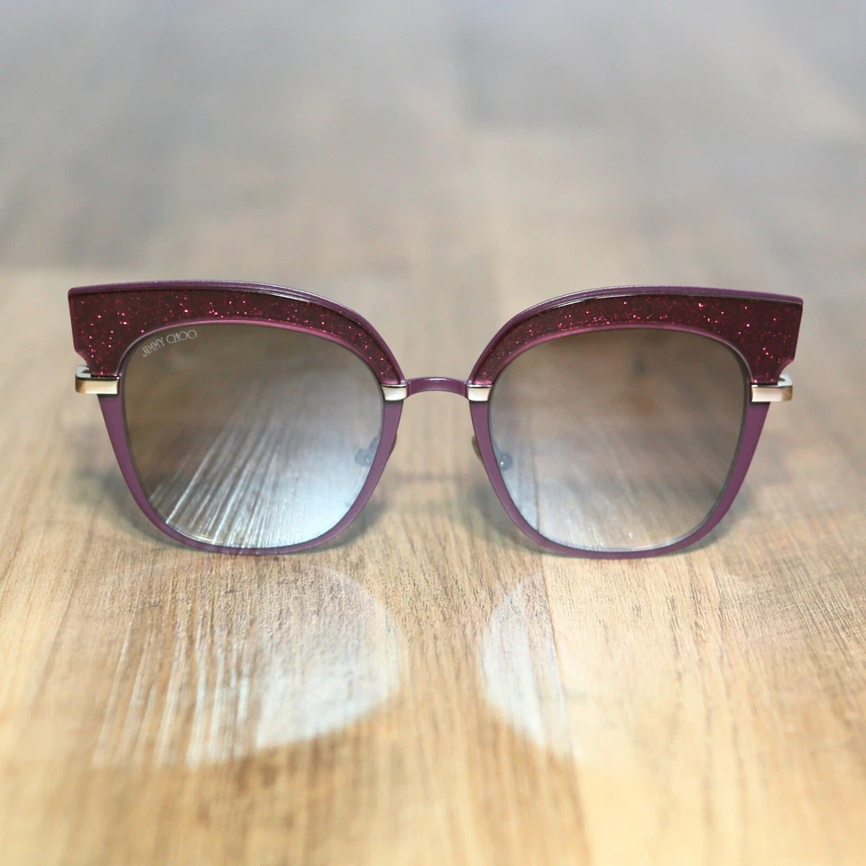230 美元 JIMMY CHOO Rosy/S 2KJ92 51 20 140 紫色闪光渐变太阳镜意大利 — 第 3/4 张图片