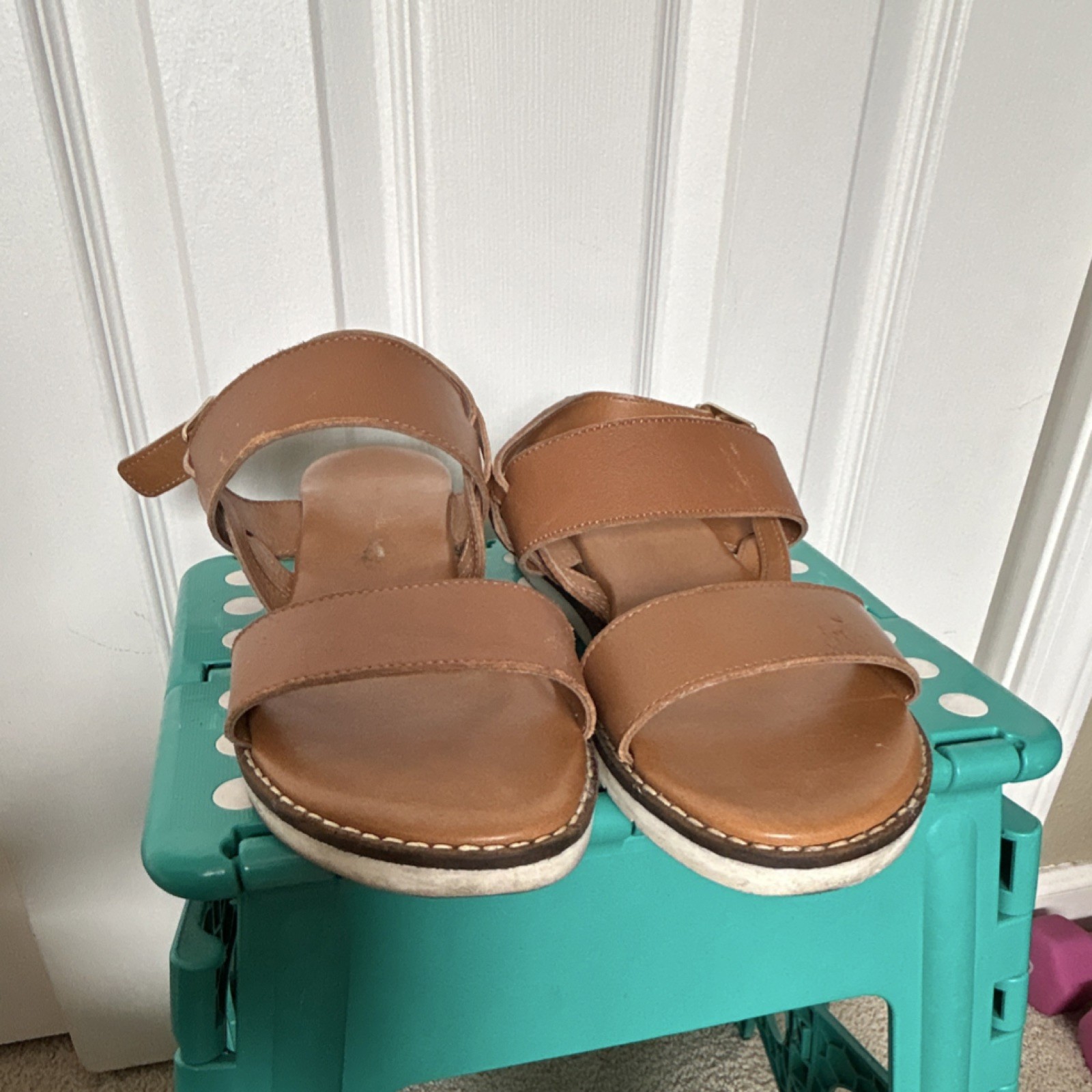 Universal Thread Brown Strappy Buckle Flat Women'… - image 1