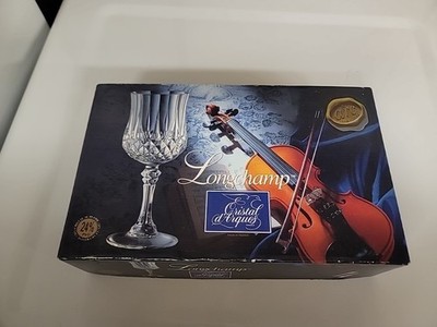 CRISTAL D'ARQUES LONGCHAMP CRYSTAL WINE GLASSES SET Of FOUR NEW 6 OZ NEW