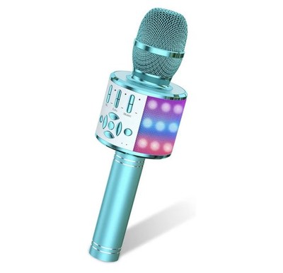 Wireless Microphone Handheld KTV HIFI Speaker Blue Karaoke For Children 3 and Up