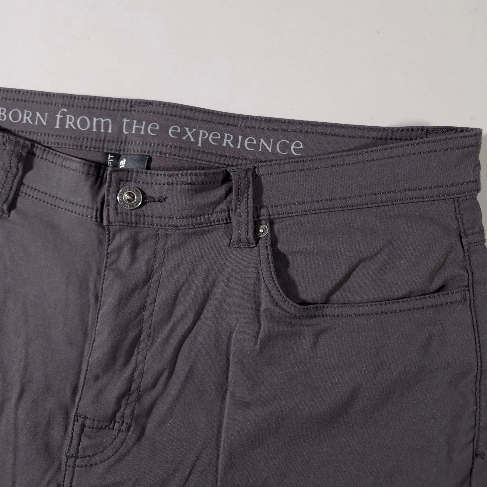 Prana Zion Pants Mens 38x30 Gray Slim Fit Stretch Outdoor Casual Trousers
