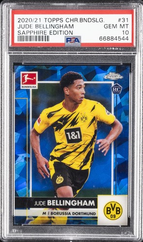 2020 TOPPS CHROME BUNDESLIGA SAPPHIRE EDITION JUDE BELLINGHAM ROOKIE RC PSA 10