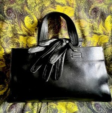 RADLEY Black Leather Handbag with Dog Charm. Size Medium. Pre Loved