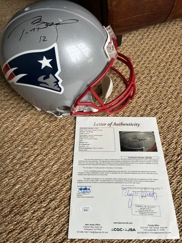 Tom Brady Rare 12 Autographed Patriots Authentic Full Size Ridell Helmet-JSA LOA