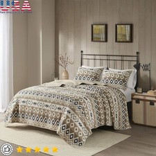 Reversible Quilt All Season Breathable Bedding Set Oversized Queen 3 Piece
