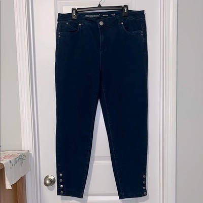 Avenue Denim Dark Wash High Rise Skinny Jeans