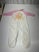 Baby 1980 Strawberry Shortcake Pink VTG Footie Pajama Set Sz L Lullaby Land