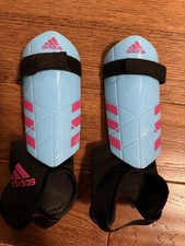 Boys' Adidas Size S Ages 3-5 Light Blue Soccer Shin Guards