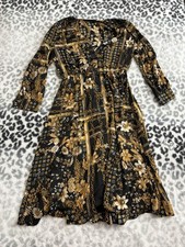 Zara Black And Gold Floral Chain Statement Dress